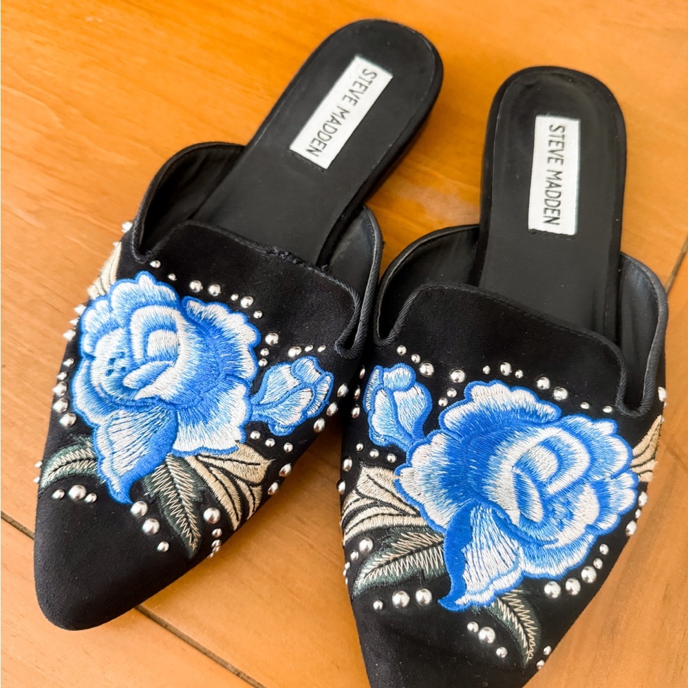 Steve Madden Embroidered Floral Mules (7)